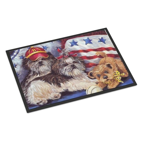 Carolines Treasures PPP3273JMAT 24 x 36 in. Shih Tzu Americana Sweethearts Indoor or Outdoor Mat PPP3273JMAT - main